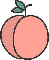 Peach Line Filled Light Icon vector