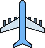 Plane Line Filled Light Icon vector