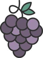 zinfandel uvas línea lleno ligero icono vector