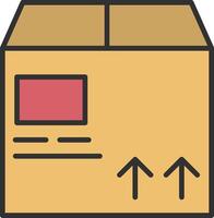 Delivery Box Line Filled Light Icon vector