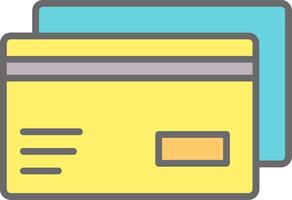 crédito tarjeta línea lleno ligero icono vector