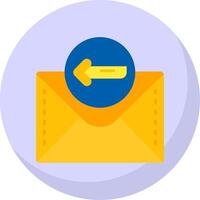 Left arrow Glyph Flat Bubble Icon vector