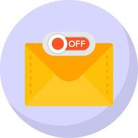 Off Glyph Flat Bubble Icon vector