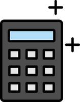 calculadora línea lleno ligero icono vector