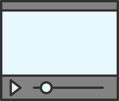 Online Streaming Line Filled Light Icon vector