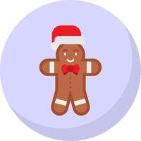 Gingerbread Glyph Flat Bubble Icon vector