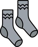 Pair of Socks Line Filled Light Icon vector