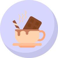 Hot Chocolate Glyph Flat Bubble Icon vector