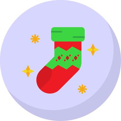 Sock Glyph Flat Bubble Icon
