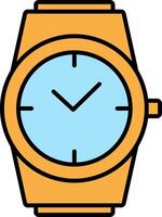 elegante reloj línea lleno ligero icono vector