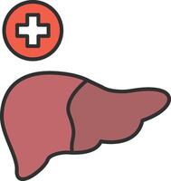 Liver Line Filled Light Icon vector