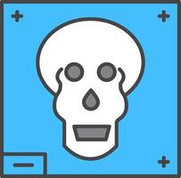 cráneo X - rayo línea lleno ligero icono vector