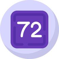 Seventy Two Glyph Flat Bubble Icon vector