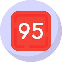 Ninety Five Glyph Flat Bubble Icon vector