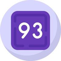 Ninety Three Glyph Flat Bubble Icon vector