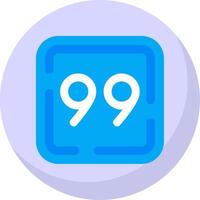 Ninety Nine Glyph Flat Bubble Icon vector