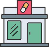 farmacia línea lleno ligero icono vector