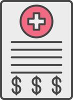 Medical Bill Line Filled Light Icon vector