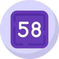 Fifty Eight Glyph Flat Bubble Icon vector
