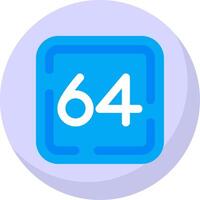 Sixty Four Glyph Flat Bubble Icon vector