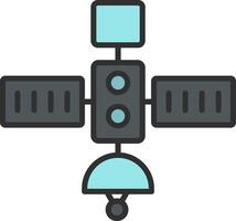 Satellite Line Filled Light Icon vector