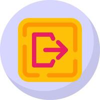 Logout Glyph Flat Bubble Icon vector
