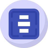 Horizontal Alignment Glyph Flat Bubble Icon vector