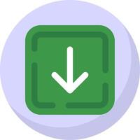 Down arrow Glyph Flat Bubble Icon vector