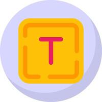 Letter t Glyph Flat Bubble Icon vector