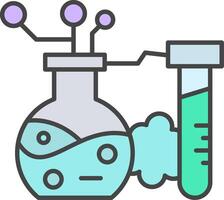 Chemical Reaction Line Filled Light Icon vector