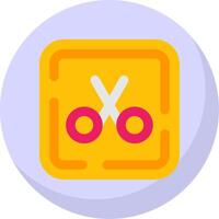 Scissor Glyph Flat Bubble Icon vector