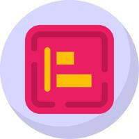 Left allignment Glyph Flat Bubble Icon vector