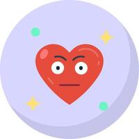 Embarrassed Glyph Flat Bubble Icon vector