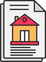 Property Document Line Filled Light Icon vector