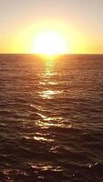 vertikal video av hav på solnedgång antenn se