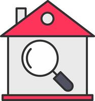 House Inspection Line Filled Light Icon vector