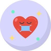 Face mask Glyph Flat Bubble Icon vector