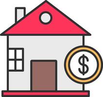 Home Loan Line Filled Light Icon vector