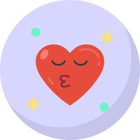 Kiss Glyph Flat Bubble Icon vector