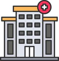 Hospital Line Filled Light Icon vector