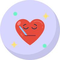 Sick Glyph Flat Bubble Icon vector