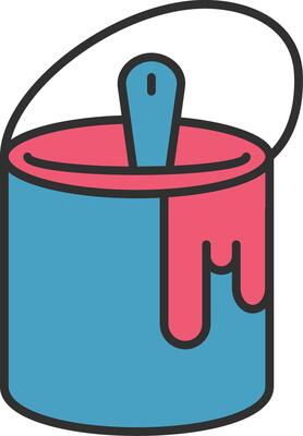 Tin with Paint Line Filled Light Icon