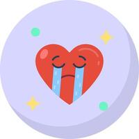 llorar glifo plano burbuja icono vector