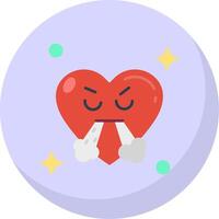 Angry Glyph Flat Bubble Icon vector