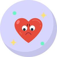 Sad Glyph Flat Bubble Icon vector