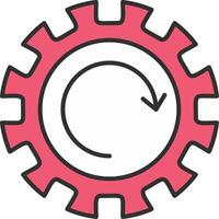 Gear Wheel Drawing Line Filled Light Icon vector