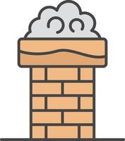 Chimney Top Line Filled Light Icon vector