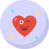 Wink Glyph Flat Bubble Icon vector