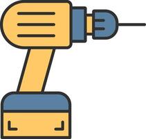 Electric Drill Line Filled Light Icon vector