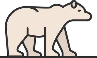 Polar Bear Line Filled Light Icon vector